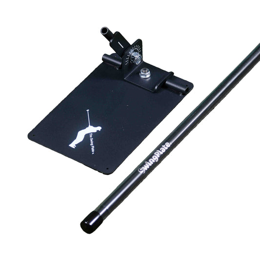 The Swing Plate with Extendable Twist Lock Golf Training Pole