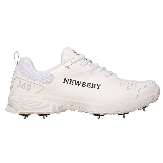 Newbery 360 Cricket Shoe Full White Spikes for Ultimate Performance - roesports