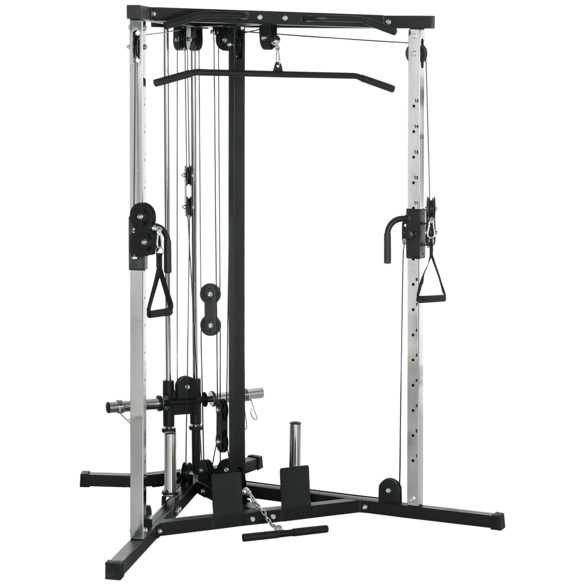 SPORTNOW Home Gym Workout Station, 15-Position Adjustable Training Machine - roesports