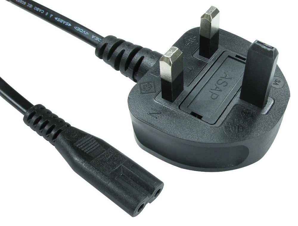 1m IEC C7 Charger Cable UK Plug for PowaKaddy FX/CT/RX