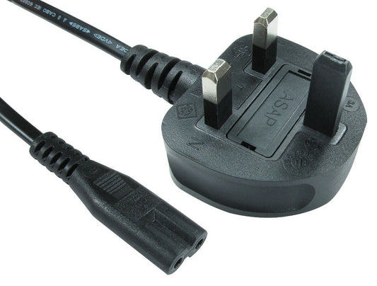 1m IEC C7 Charger Cable UK Plug for PowaKaddy FX/CT/RX