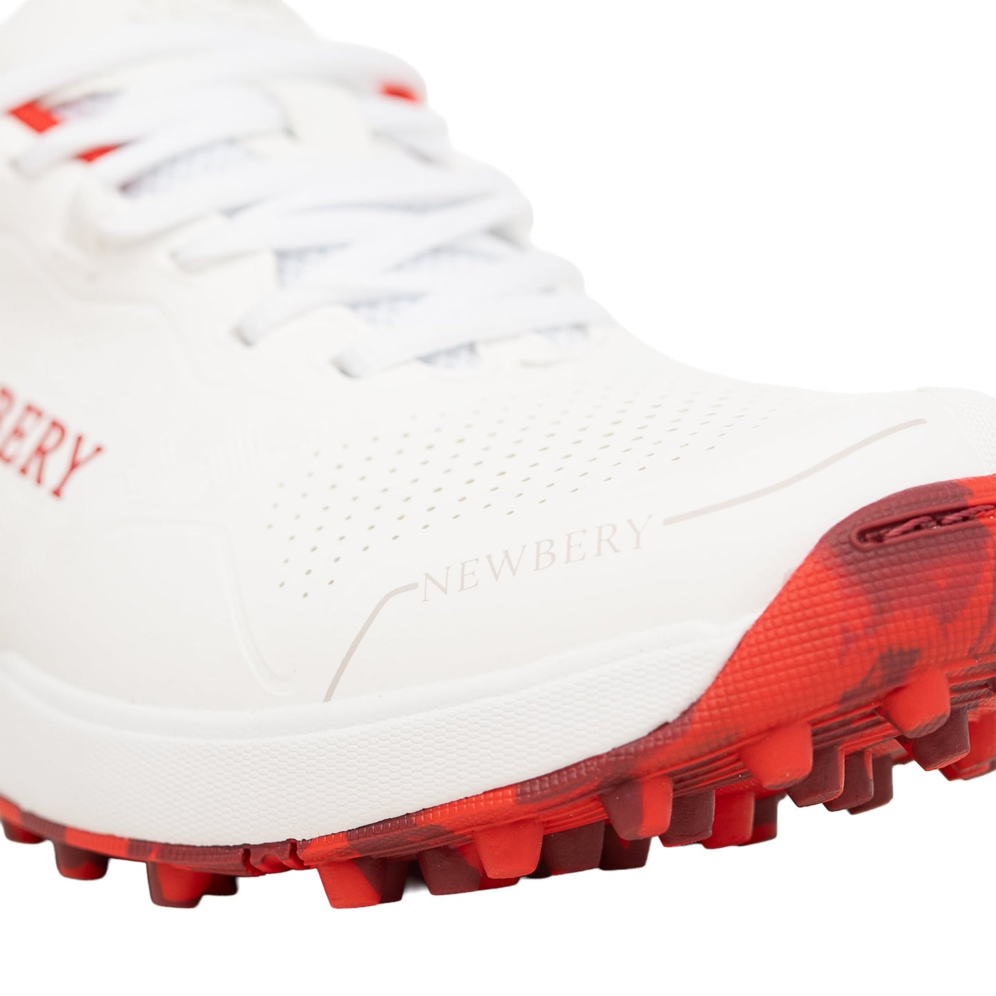 Newbery 360 Cricket Shoe - White & Red Pimples for Enhanced Performance - roesports