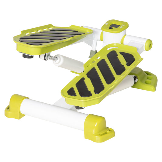 HOMCOM Portable Mini Stepper, Cardio Exercise Fitness Machine with LCD Display Monitor, Anti-skid Foot Pedals for Home Gym Office, Yellow -