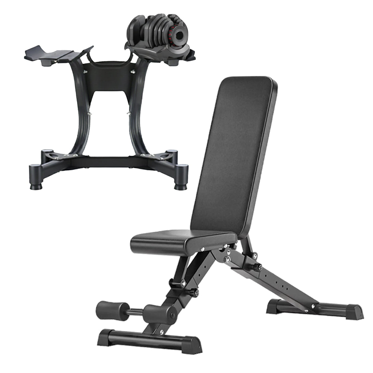 40kg Adjustable Dumbbell Set – Single or Pair with Optional Rack & Bench | Smart Home Gym Solution