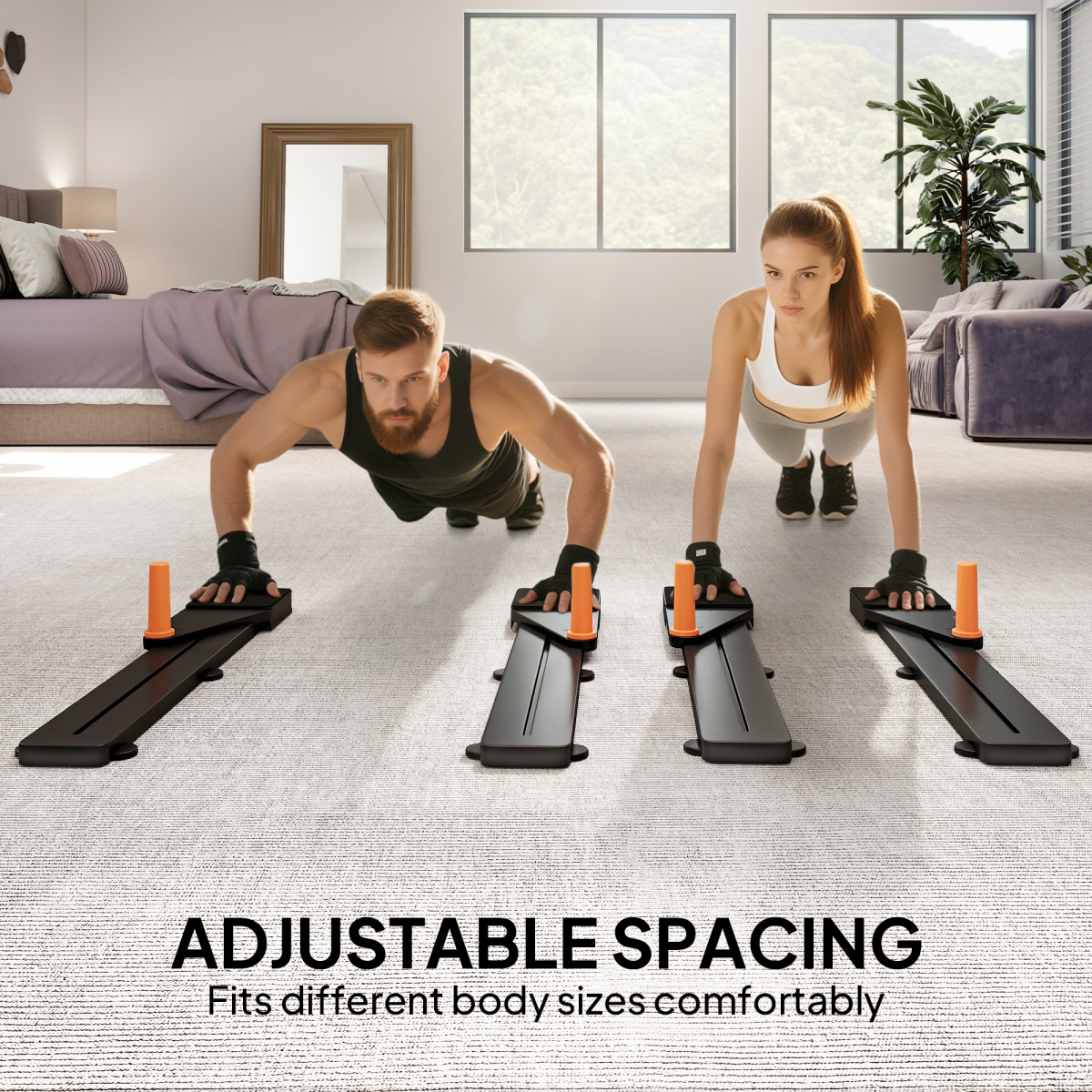 SPORTNOW Push Up Board Set of 2, Portable Press Up Board for Home Gym - Roesports