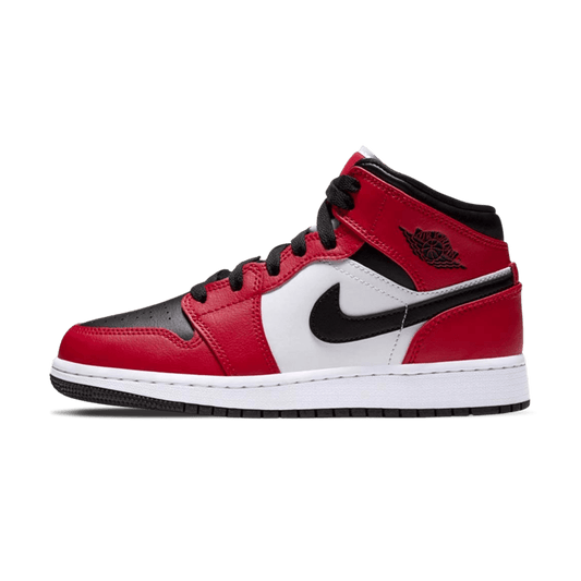 Air Jordan 1 Mid GS 'Chicago Black Toe' - Roesports