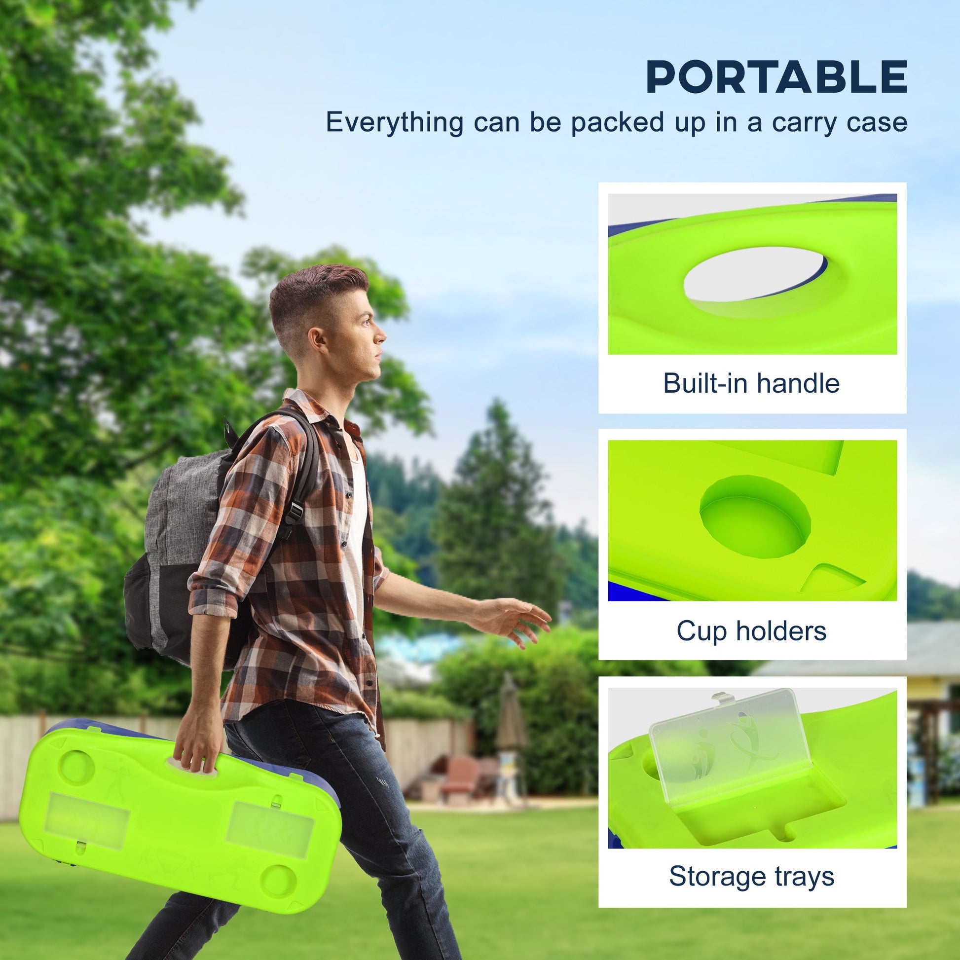 SPORTNOW Portable Badminton Net Set w/ Volleyball Net, Rackets, Shuttlecocks -