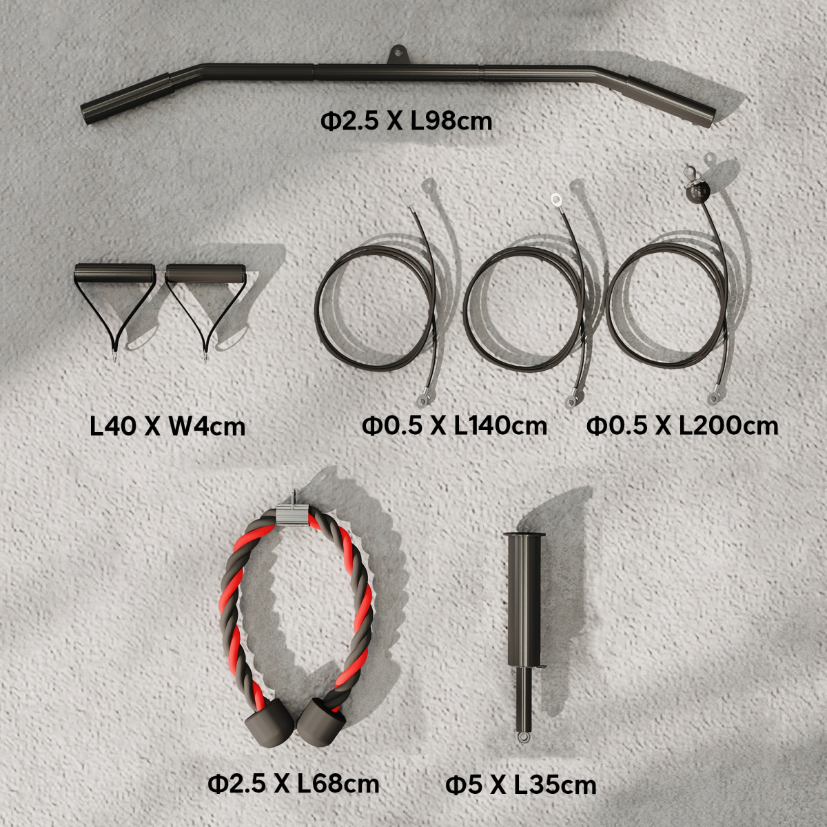 Weight Cable Pulley System for Home Gym with Universal Loading Pin - Roesports