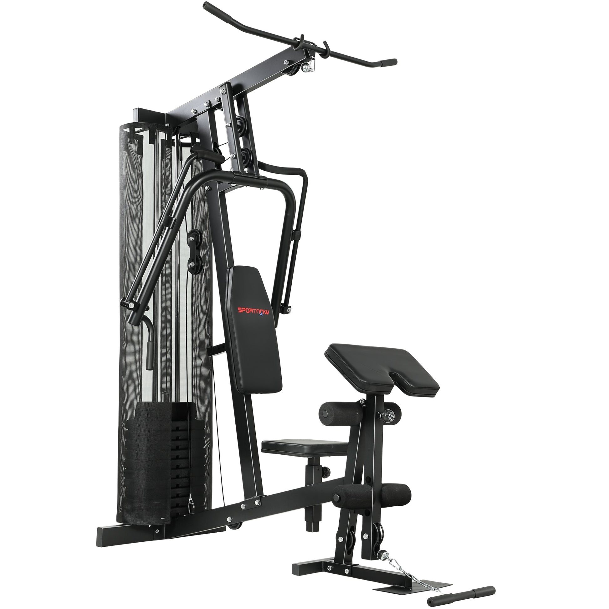 SPORTNOW Multi Gym with Adjustable Seat and Back, All in One Home Gym Machine with 45kg Weight Stack for Full Body Strength Training -
