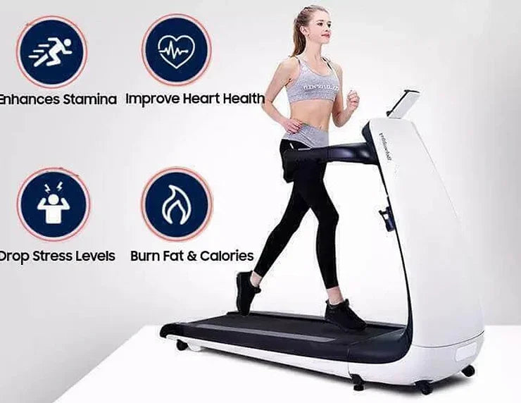 Compact Running Machine for Home Fitness | Fuji BeHealthy Foldable Smart Treadmill | Led Touch Screen Console roesports