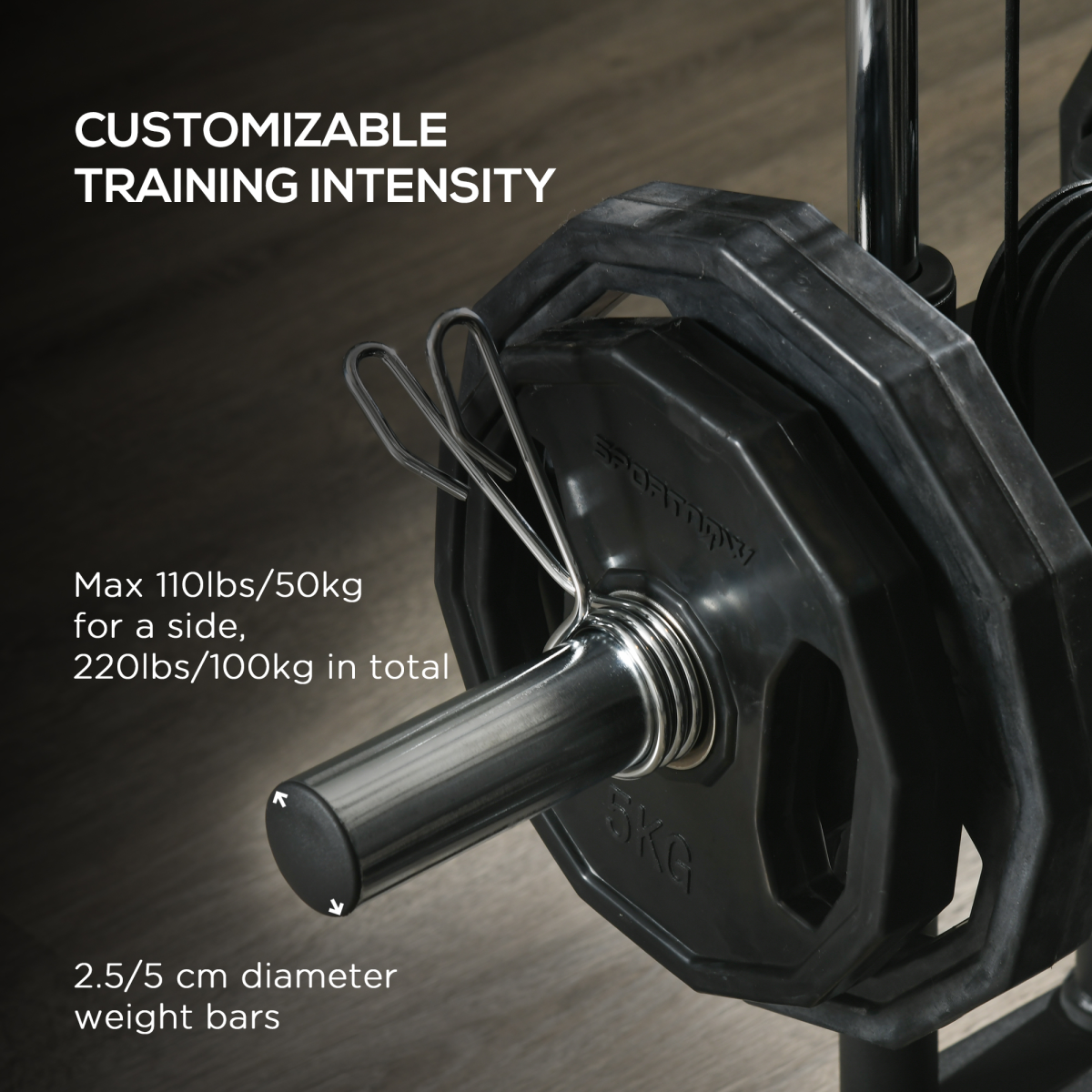 SPORTNOW Home Gym Workout Station, 15-Position Adjustable Training Machine - roesports