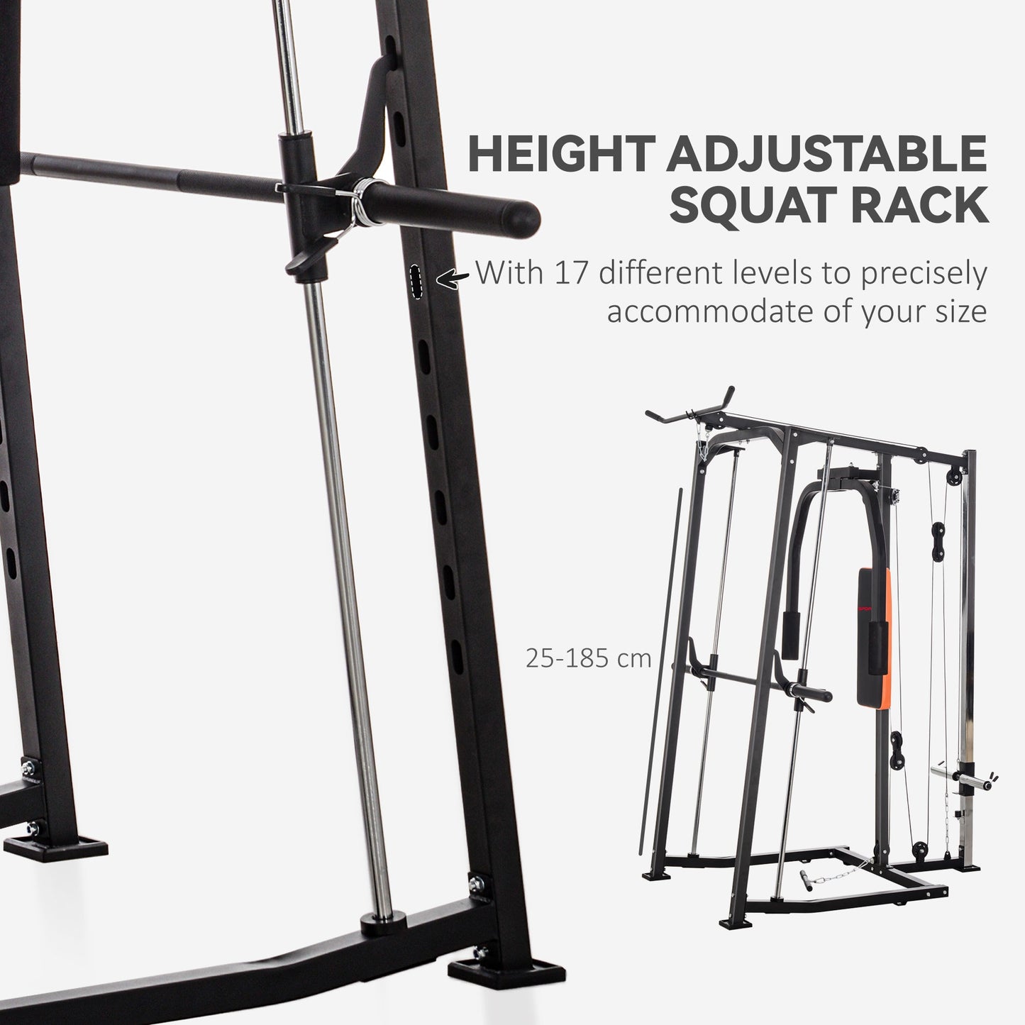 SPORTNOW Multi-Gym Smith Machine Power Cage for Home Gym Weight Lifting - Roesports
