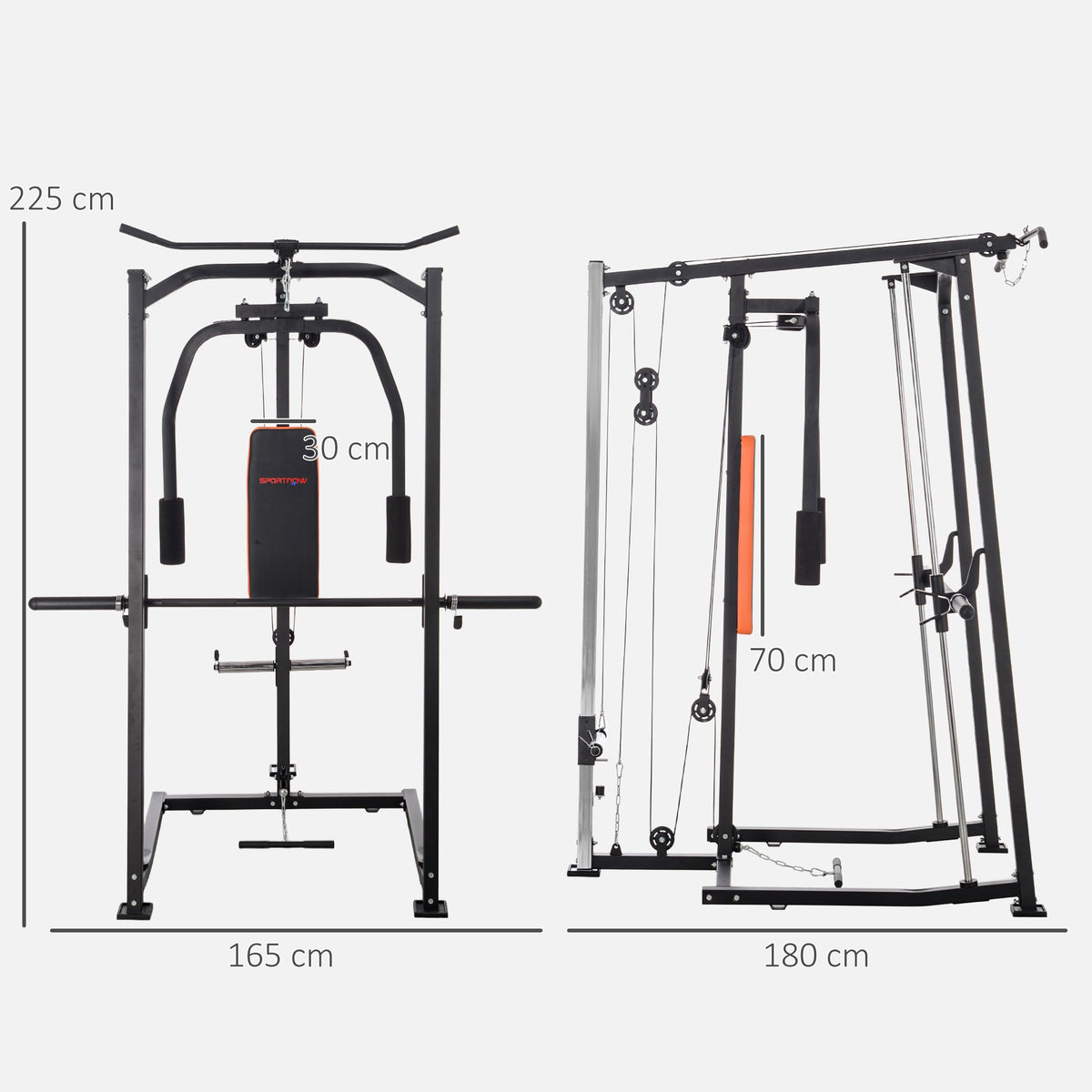 SPORTNOW Multi-Gym Smith Machine Power Cage for Home Gym Weight Lifting - Roesports