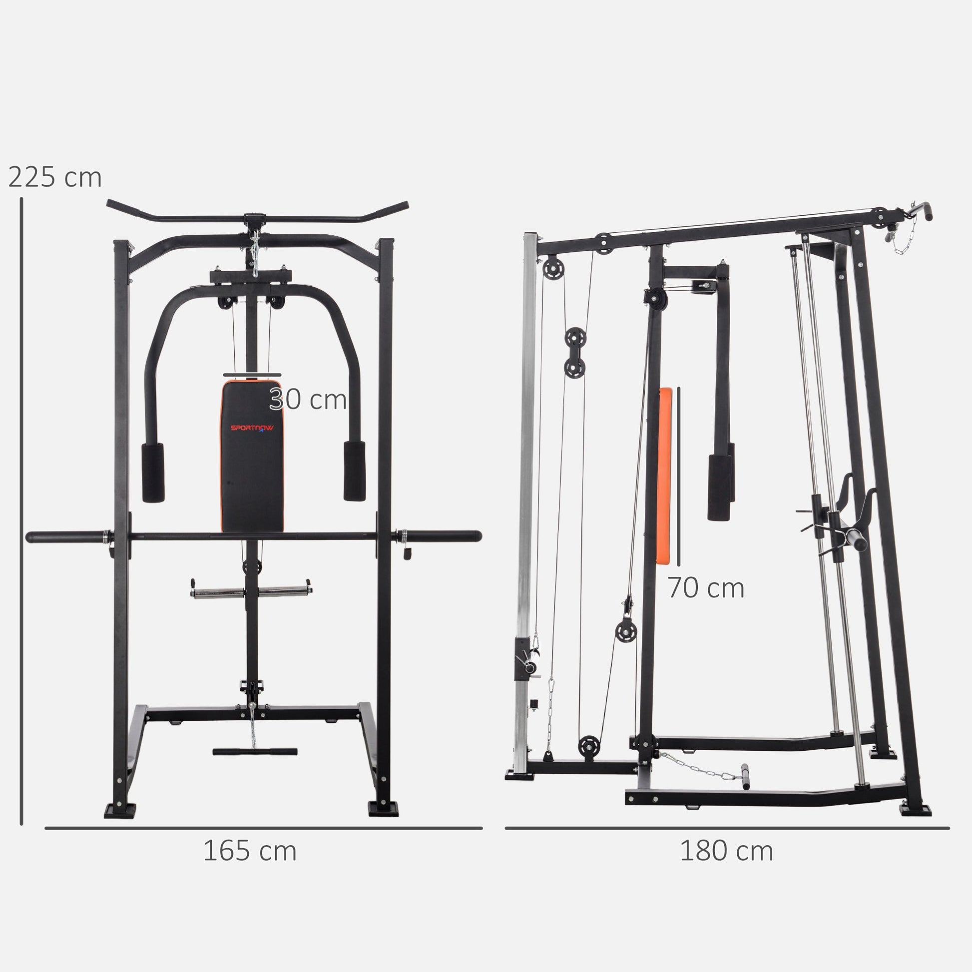 SPORTNOW Multi-Gym Smith Machine Power Cage for Home Gym Weight Lifting - Roesports