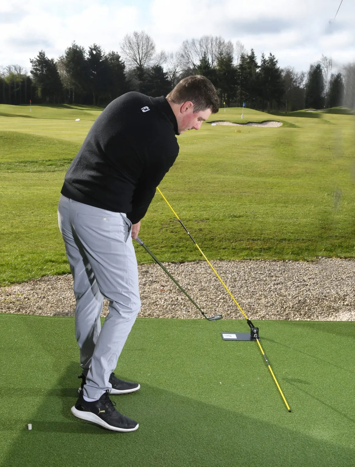 The Swing Plate® Golf Swing Trainer with Alignment Stick