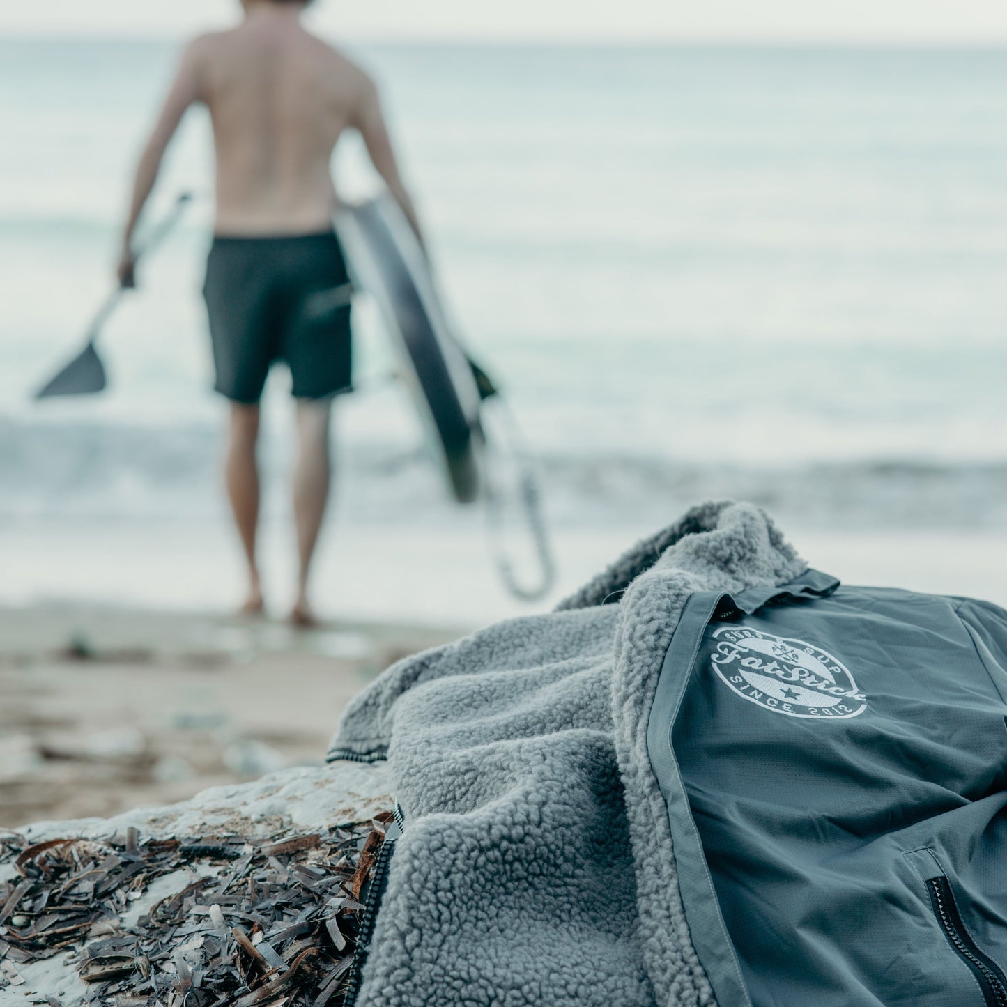 FREE BEANIE | Recycled Fleece Changing Robe “FatWrap” | Waterproof |Beach | Swimming | Surfing | Coat -