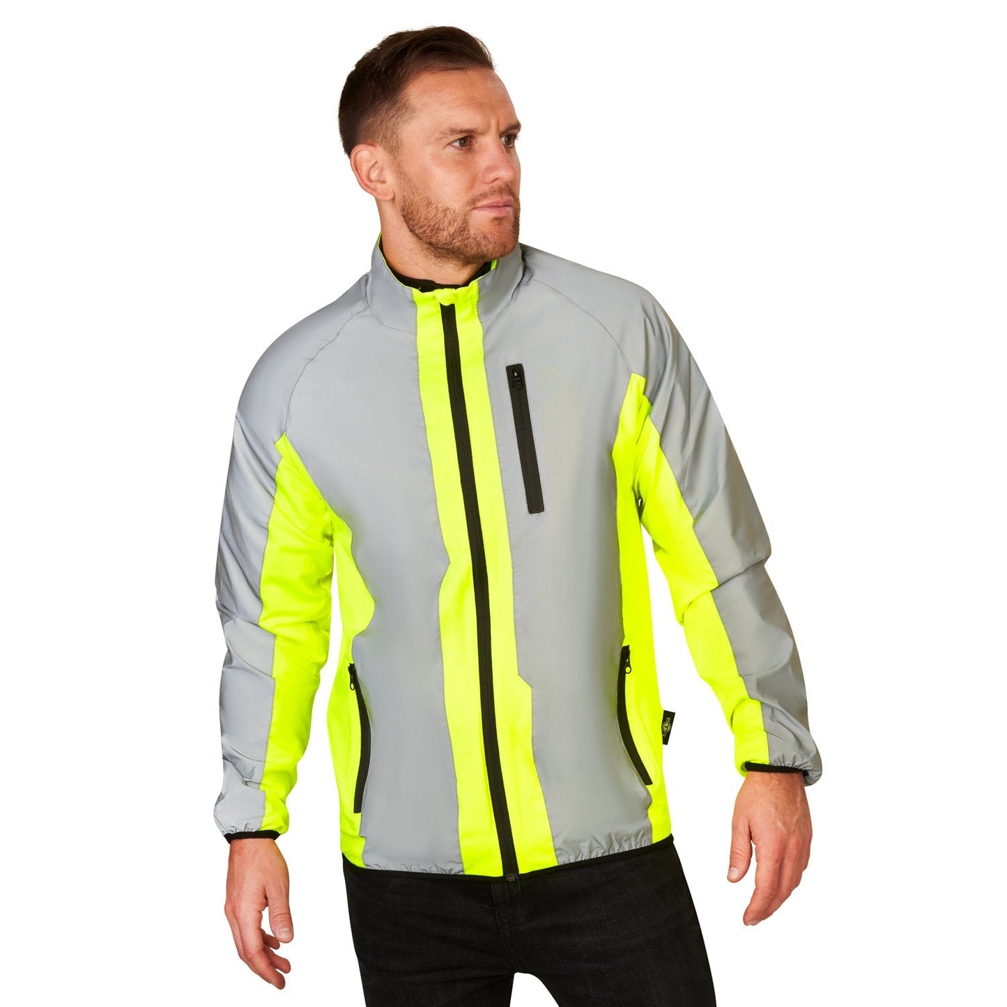 Hi Vis Reflective Running and Cycling Jacket | Reflective and Yellow - Roesports