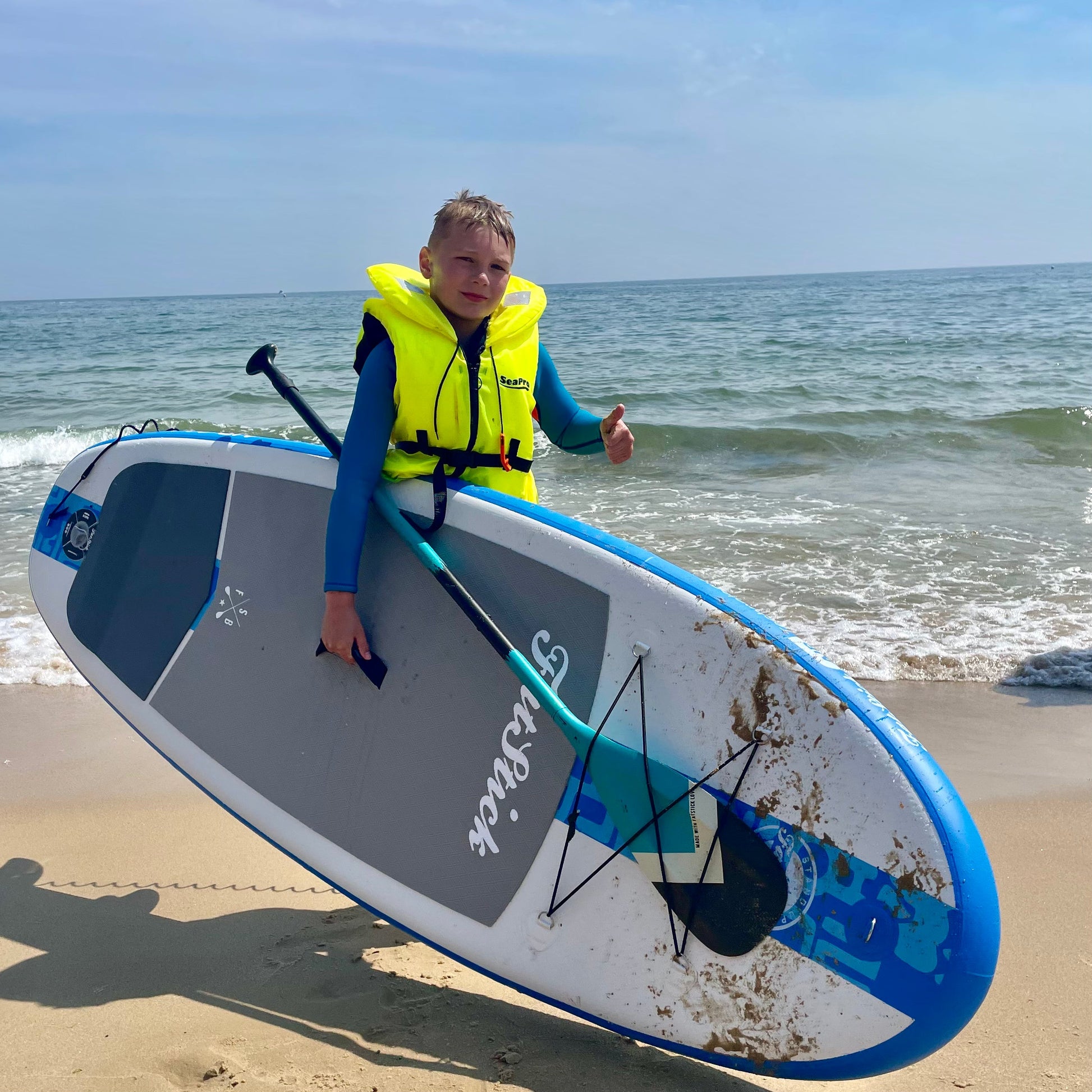 Kids 7’6 GromStick Inflatable Stand Up Paddle Board Package | Childs -