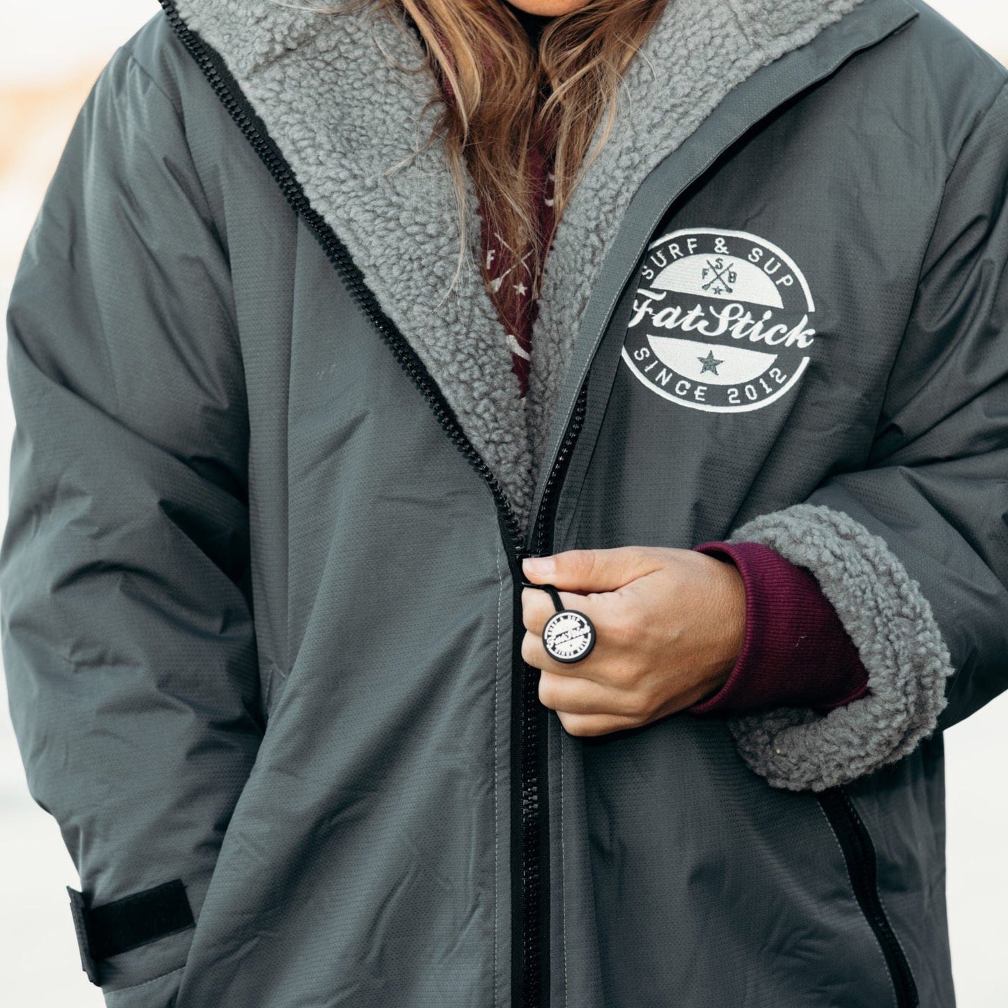 FREE BEANIE | Recycled Fleece Changing Robe “FatWrap” | Waterproof |Beach | Swimming | Surfing | Coat -