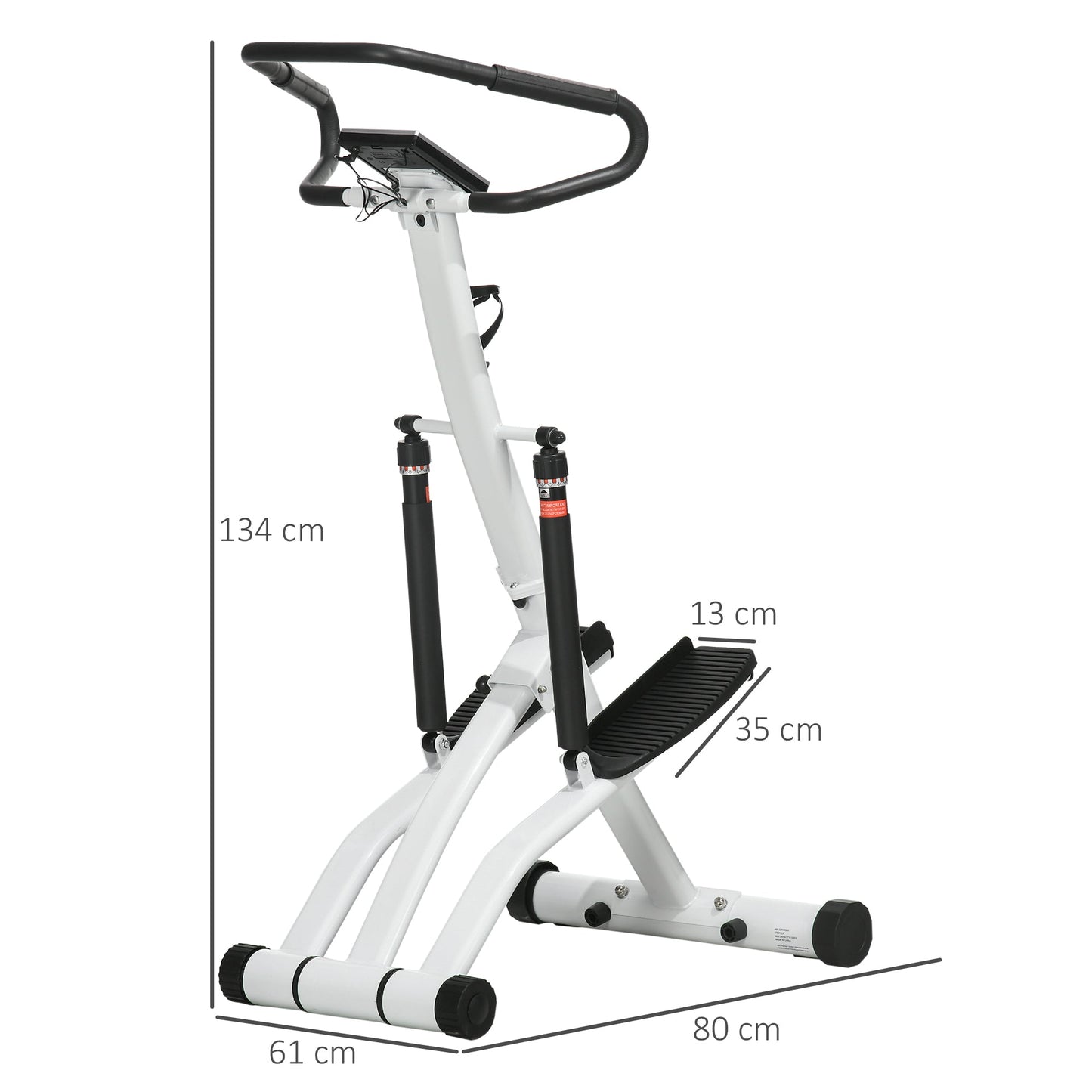 SPORTNOW Foldable Stepper Machine with 12-Level Hydraulic Resistance, Step Machine Exerciser with LCD Monitor and Drink Holder, for Home Fitness Workout, White and Black -