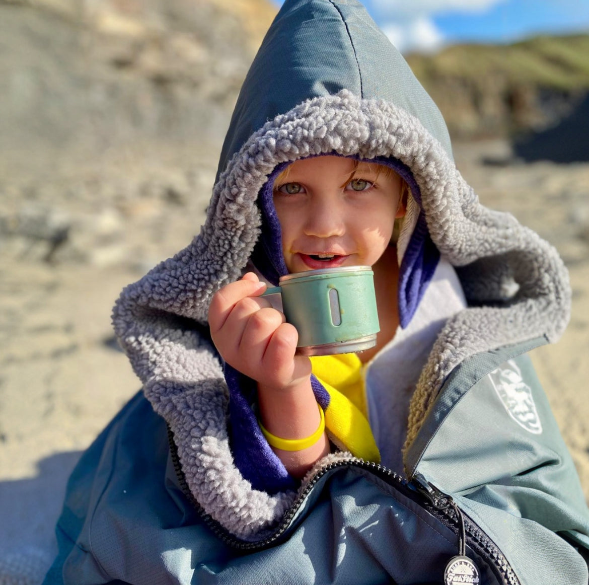FREE BEANIE | Recycled Fleece Changing Robe “FatWrap” | Waterproof |Beach | Swimming | Surfing | Coat -