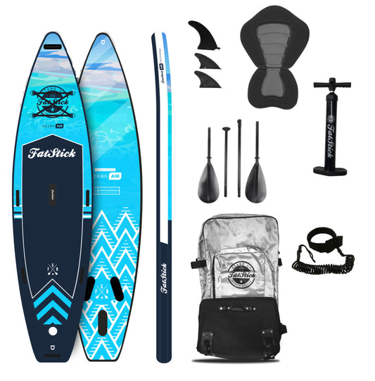 FatStick 12'6 Inflatable Touring Paddle Board SUP Package | With Seat - Roesports