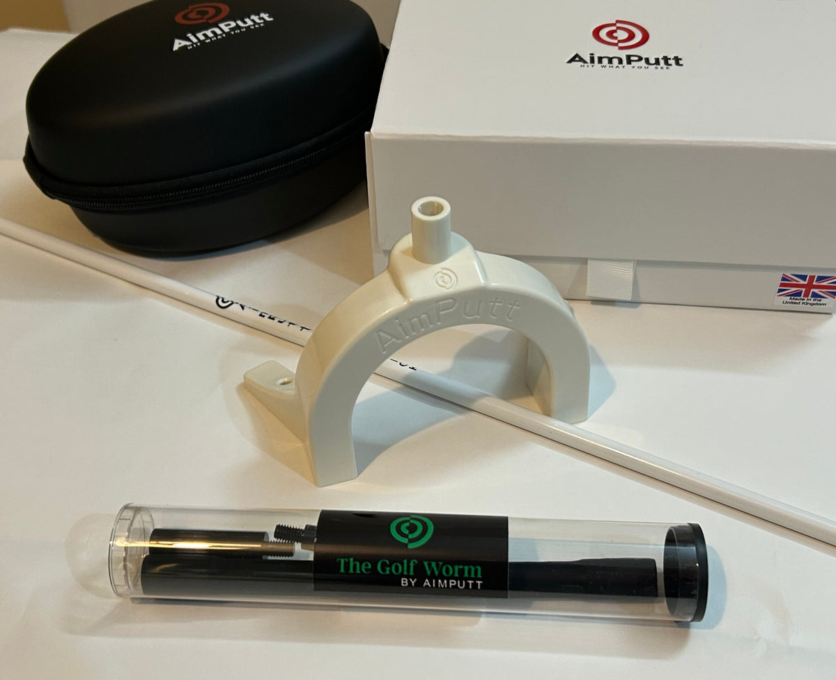 The Aimputt Trainer and The Golf Worm package.