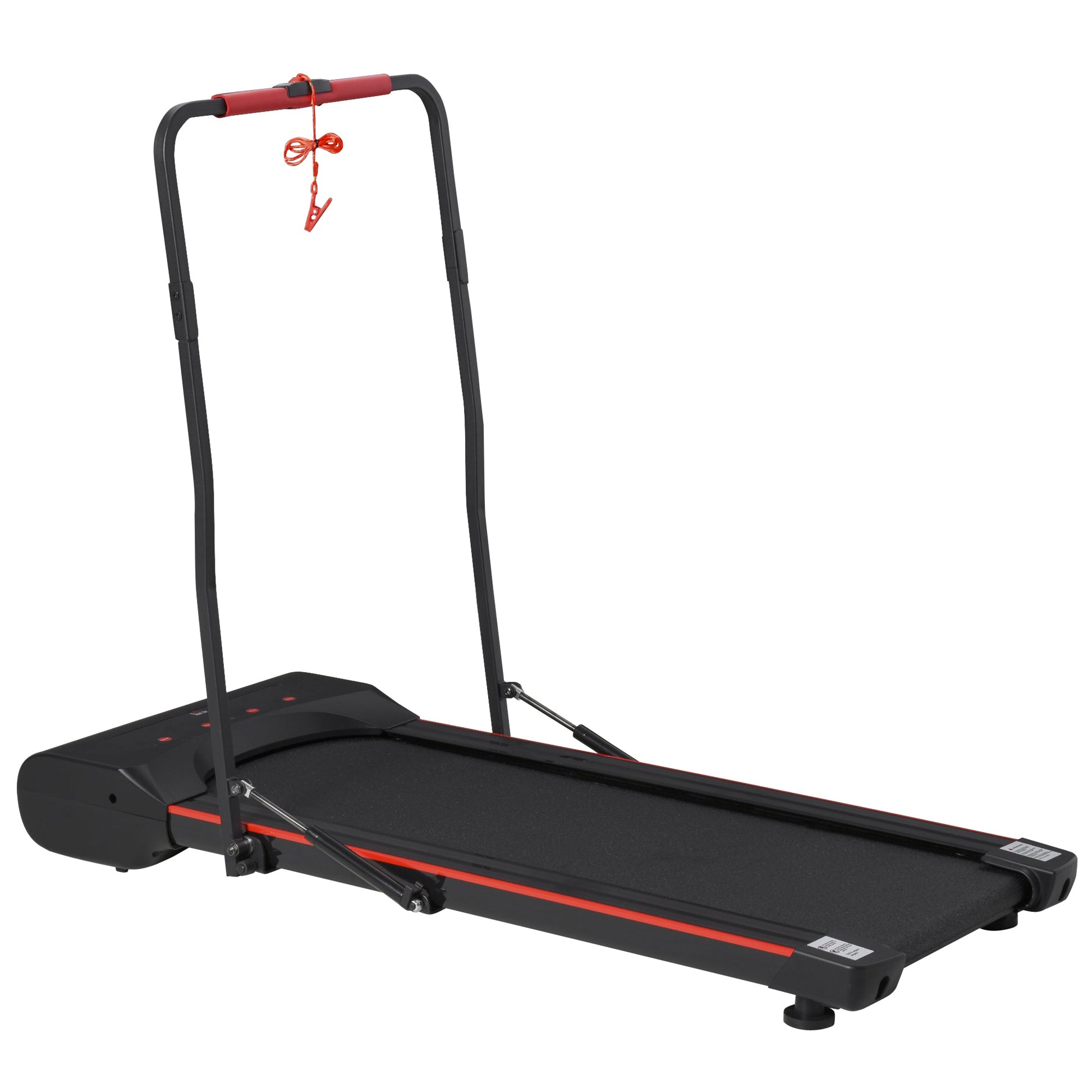 HOMCOM Foldable Walking Machine Treadmill 1-6km/h with LED Display & Remote Control Exercise Fitness for Home Office -