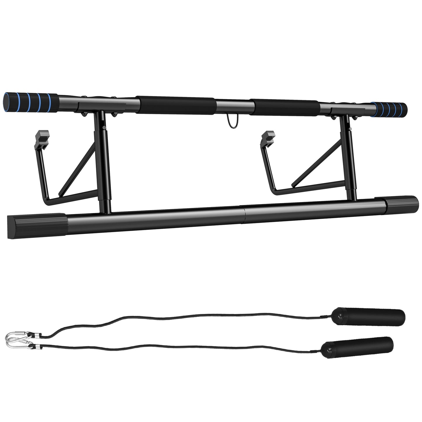 SPORTNOW Pull-Up Bar Doorway Push Up Stand w/ Resistance Bands for Home Gym - Roesports
