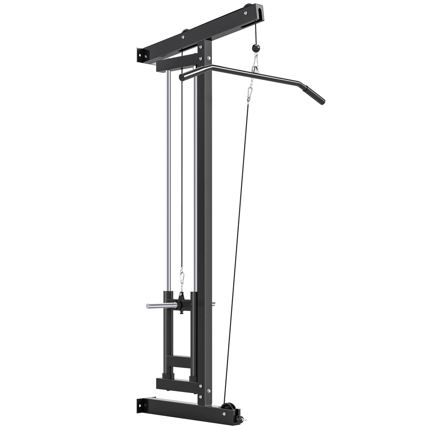 SPORTNOW Wall Mounted Lat Pull Down Machine, Crossover Cable Machine with High & Low Pulleys for Home Gym Full Body Workout -