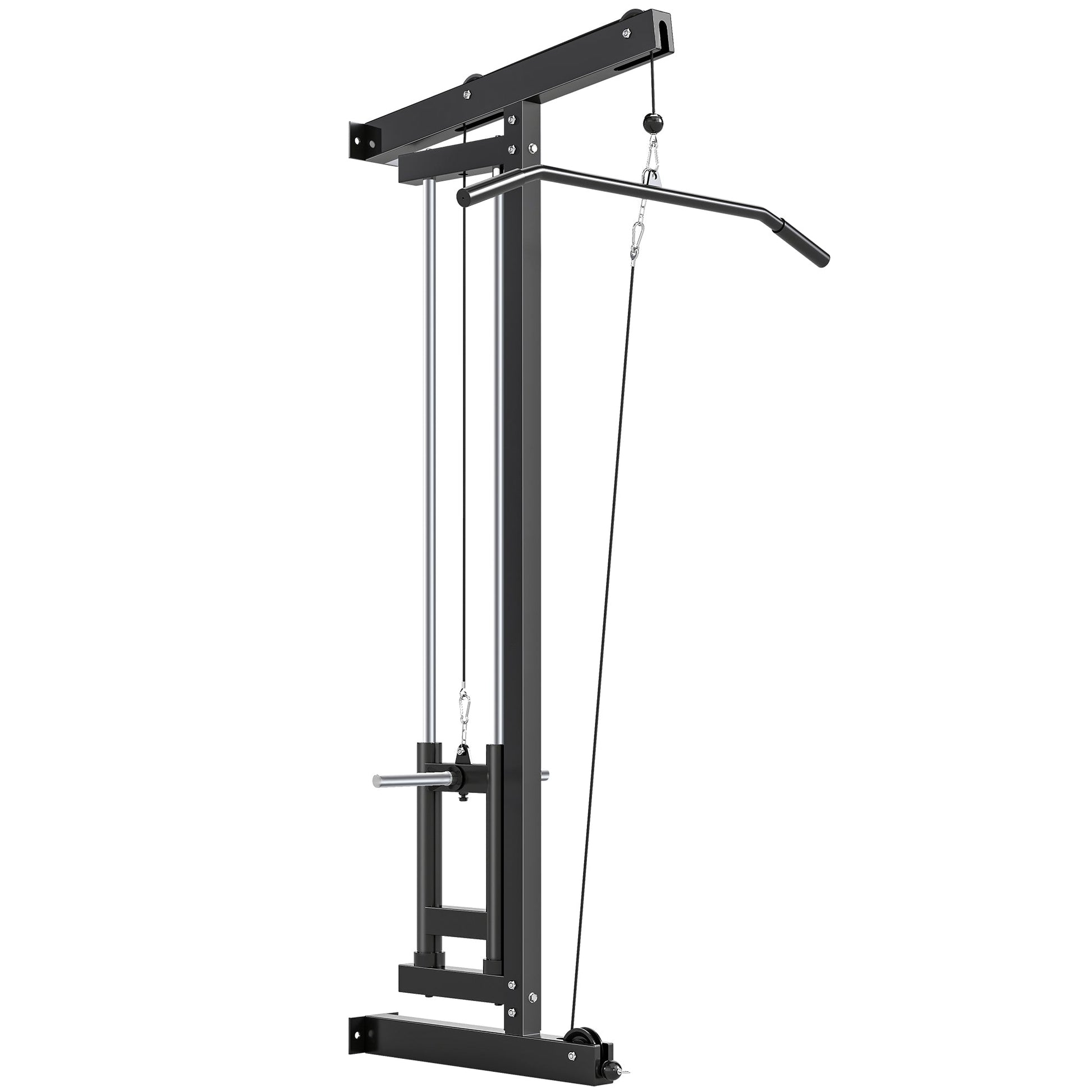 SPORTNOW Wall Mounted Lat Pull Down Machine, Crossover Cable Machine with High & Low Pulleys for Home Gym Full Body Workout -