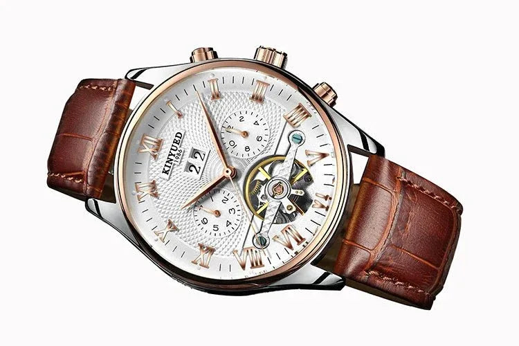 Top Brand Luxury Men's Automatic Watch - Waterproof Sport Mechanical Tourbillon Hollow Out Design - roesports