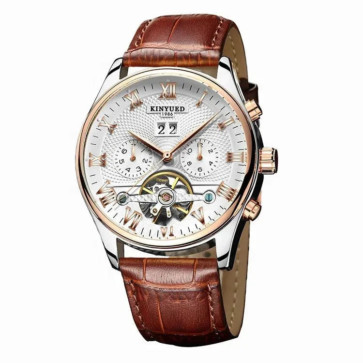 Top Brand Luxury Men's Automatic Watch - Waterproof Sport Mechanical Tourbillon Hollow Out Design - roesports
