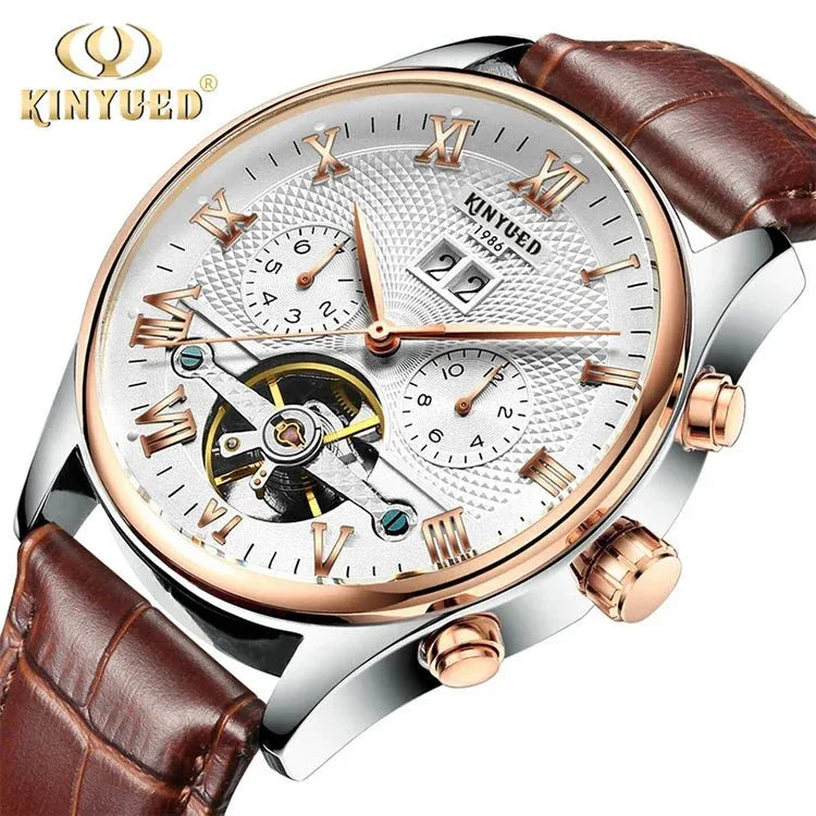 Top Brand Luxury Men's Automatic Watch - Waterproof Sport Mechanical Tourbillon Hollow Out Design - roesports