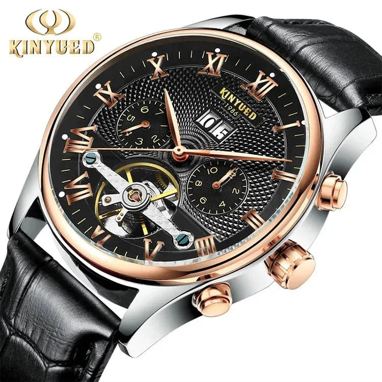 Top Brand Luxury Men's Automatic Watch - Waterproof Sport Mechanical Tourbillon Hollow Out Design - roesports