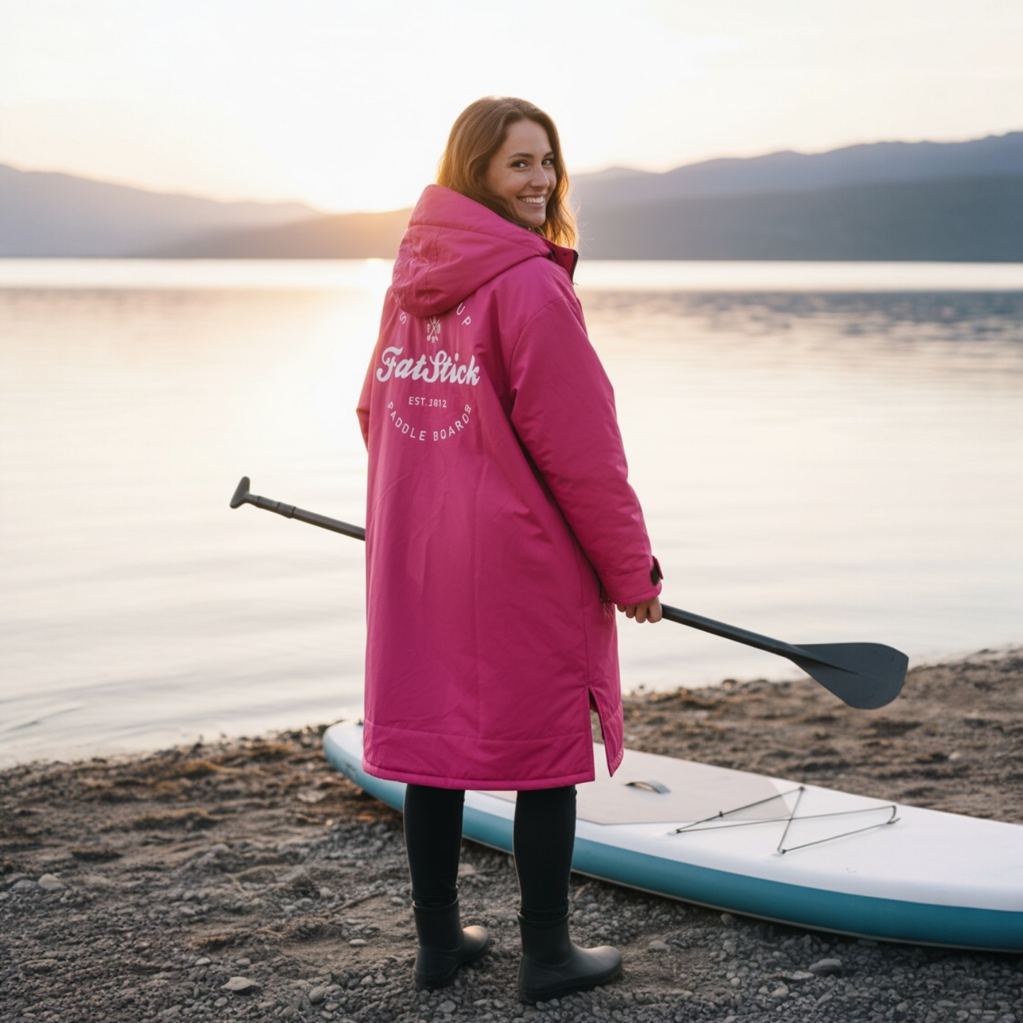FREE BEANIE | Recycled Fleece Changing Robe “FatWrap” | Waterproof |Beach | Swimming | Surfing | Coat -