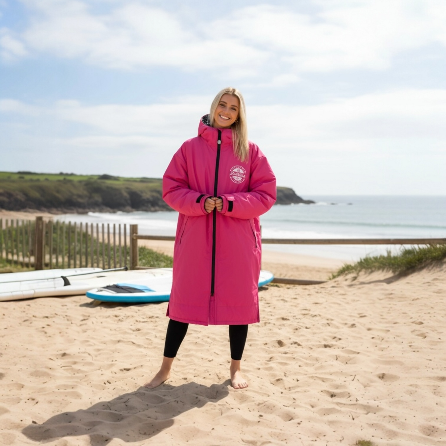 FREE BEANIE | Recycled Fleece Changing Robe “FatWrap” | Waterproof |Beach | Swimming | Surfing | Coat -