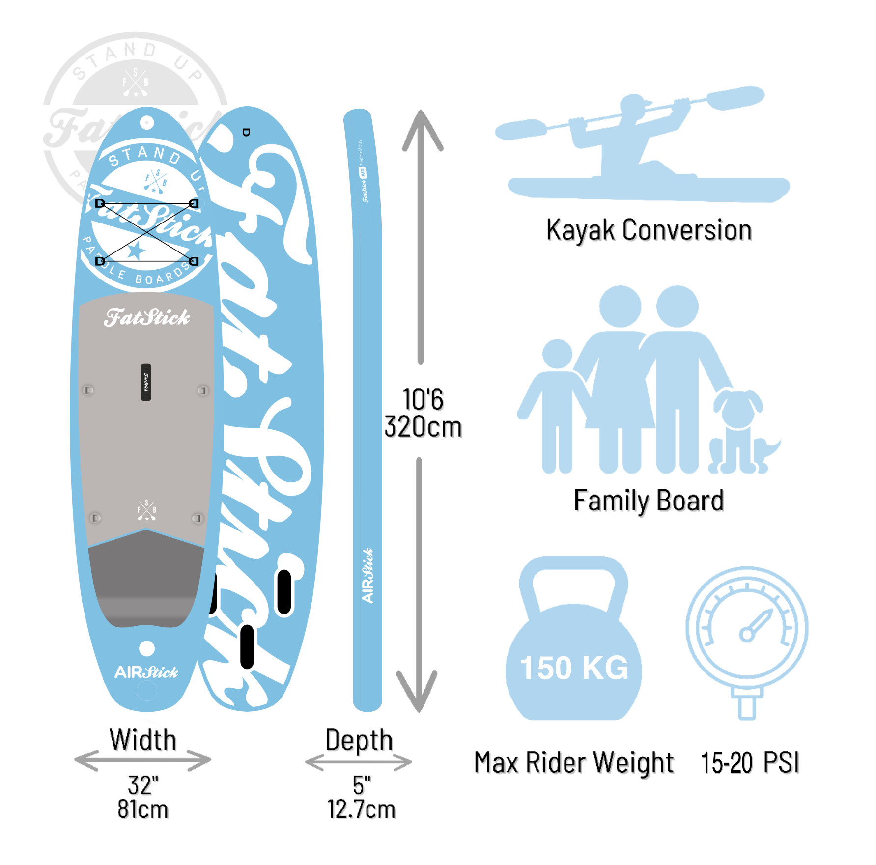 NEW 2026 AirStick 10'6 Inflatable Stand Up Paddle Board | SUP Package -