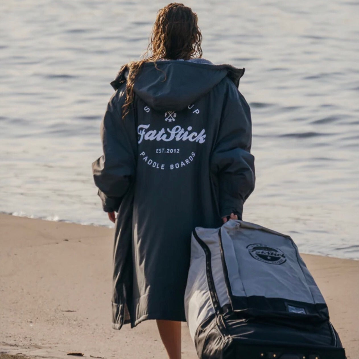 FREE BEANIE | Recycled Fleece Changing Robe “FatWrap” | Waterproof |Beach | Swimming | Surfing | Coat -