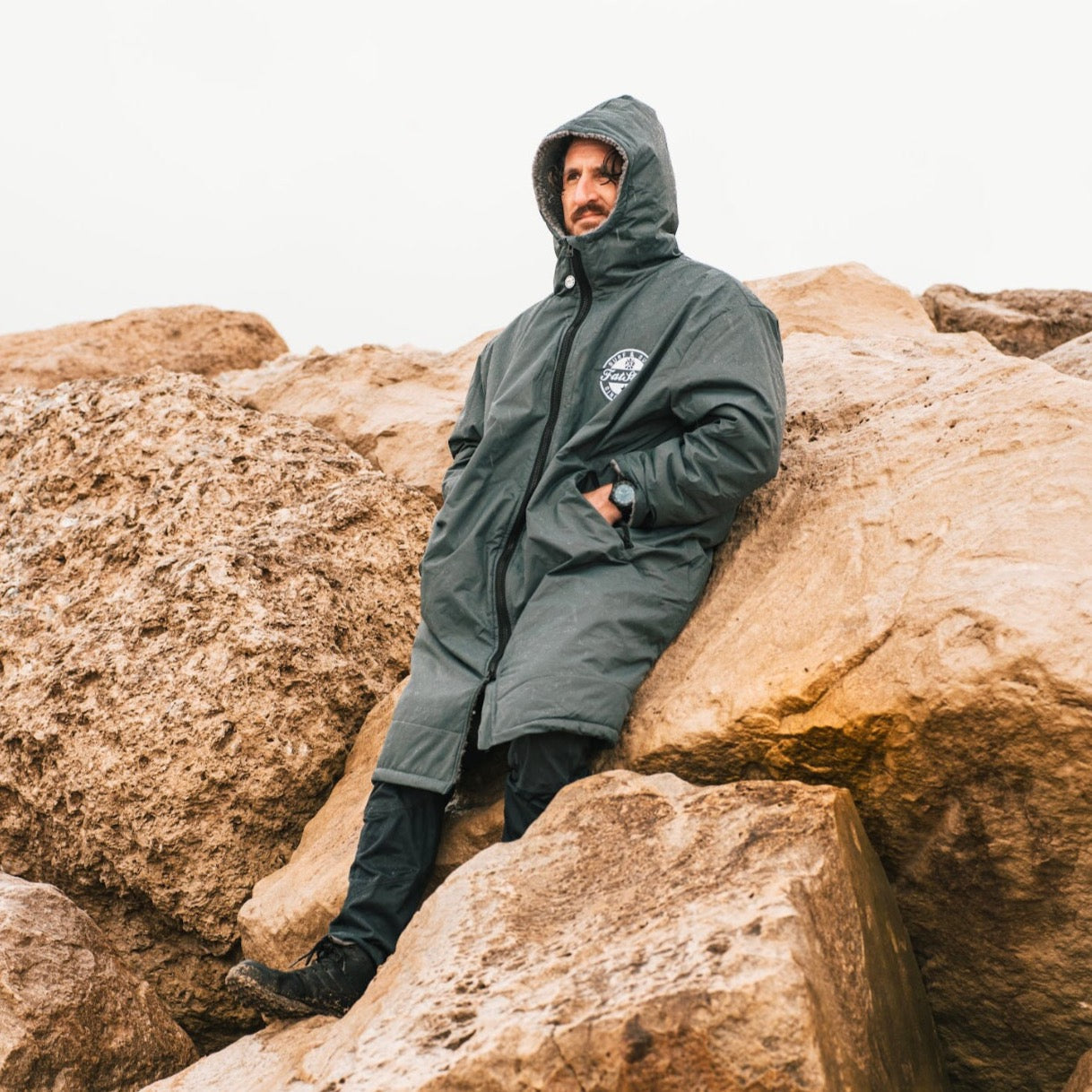FREE BEANIE | Recycled Fleece Changing Robe “FatWrap” | Waterproof |Beach | Swimming | Surfing | Coat -
