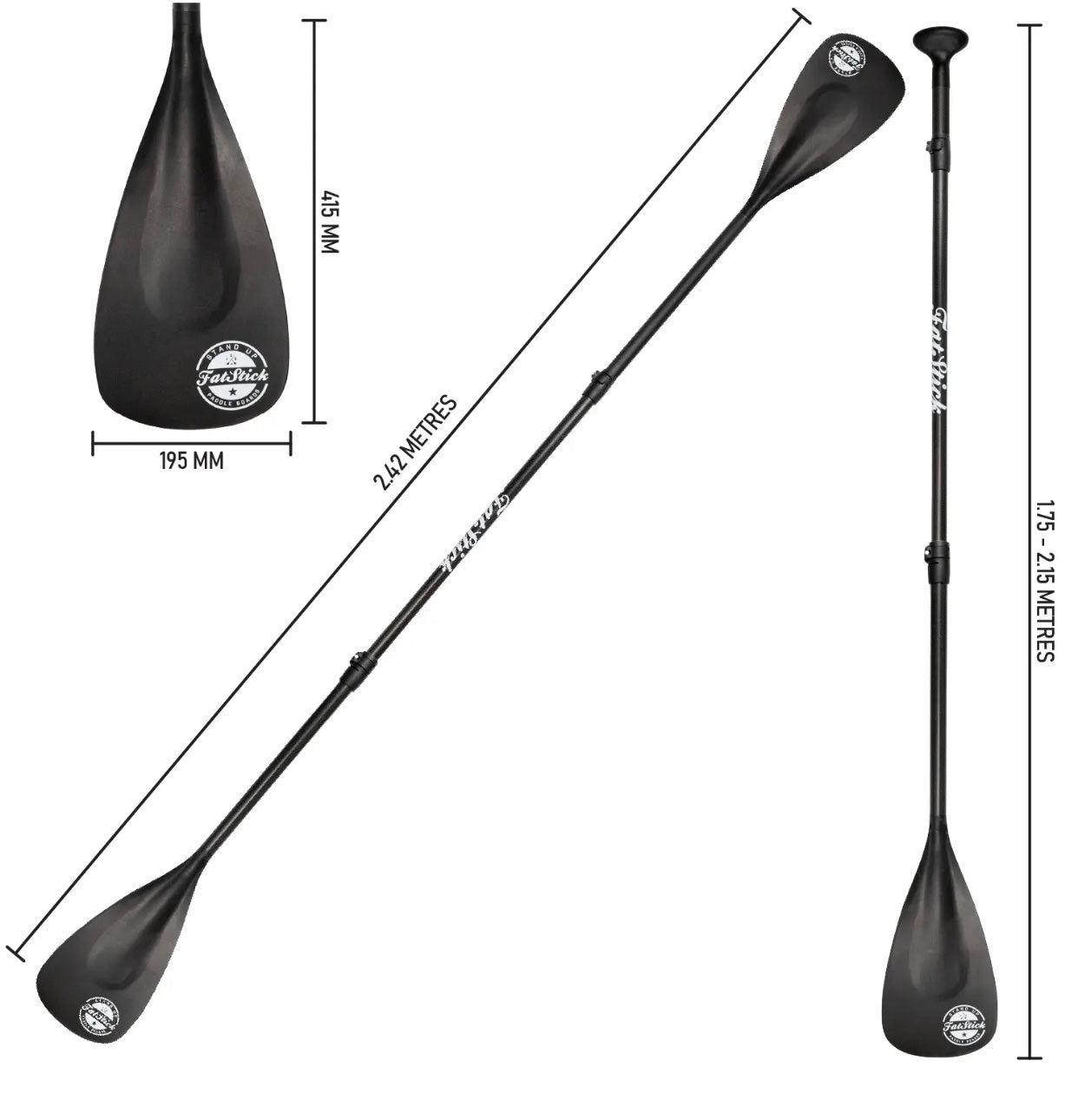 4 Piece Carbon Shaft Paddle Board/KAYAK Paddle -