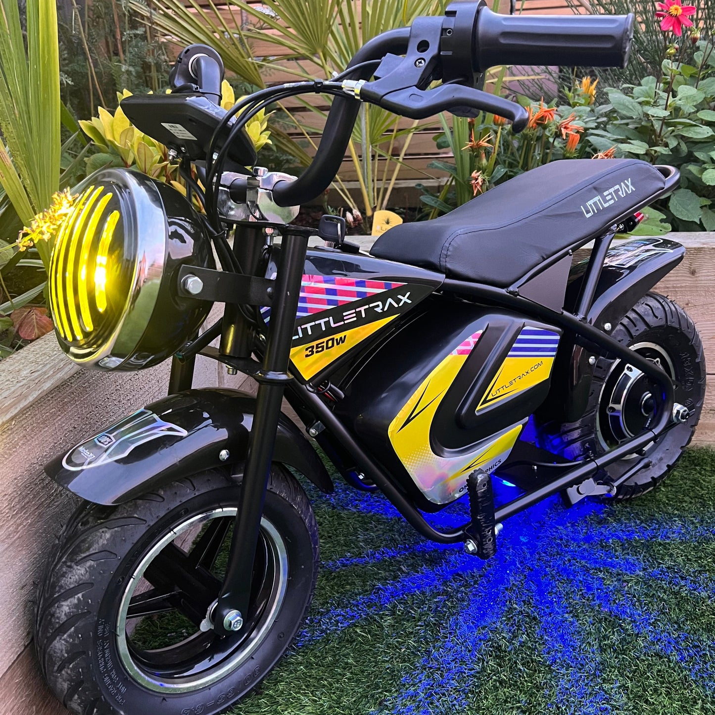 Littletrax 350W Kids Electric Bike - Ride-On Mini Monkey Bike for Ages 3 to 12+ with 3 Speed, Bluetooth Music, Horn, Lights, 36V - roesports