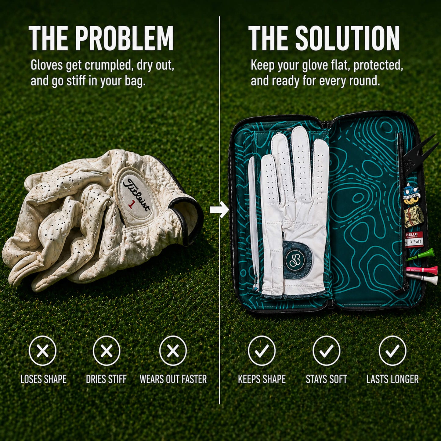 Leather Golf Glove Case - Roesports