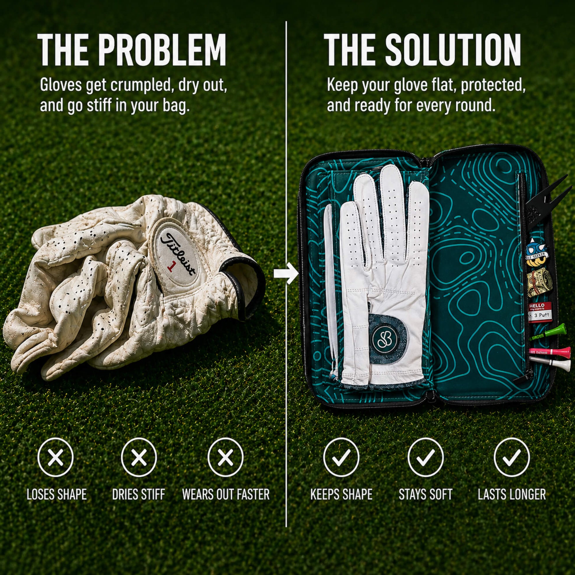 Leather Golf Glove Case - Roesports