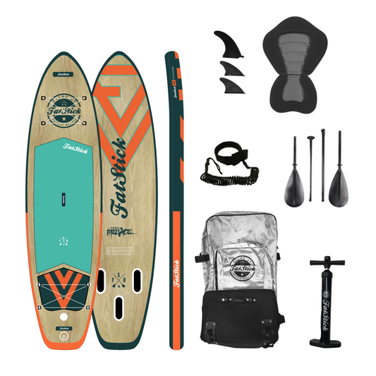 Wooden Menace 11'2 Inflatable Paddle Board | SUP With Seat -