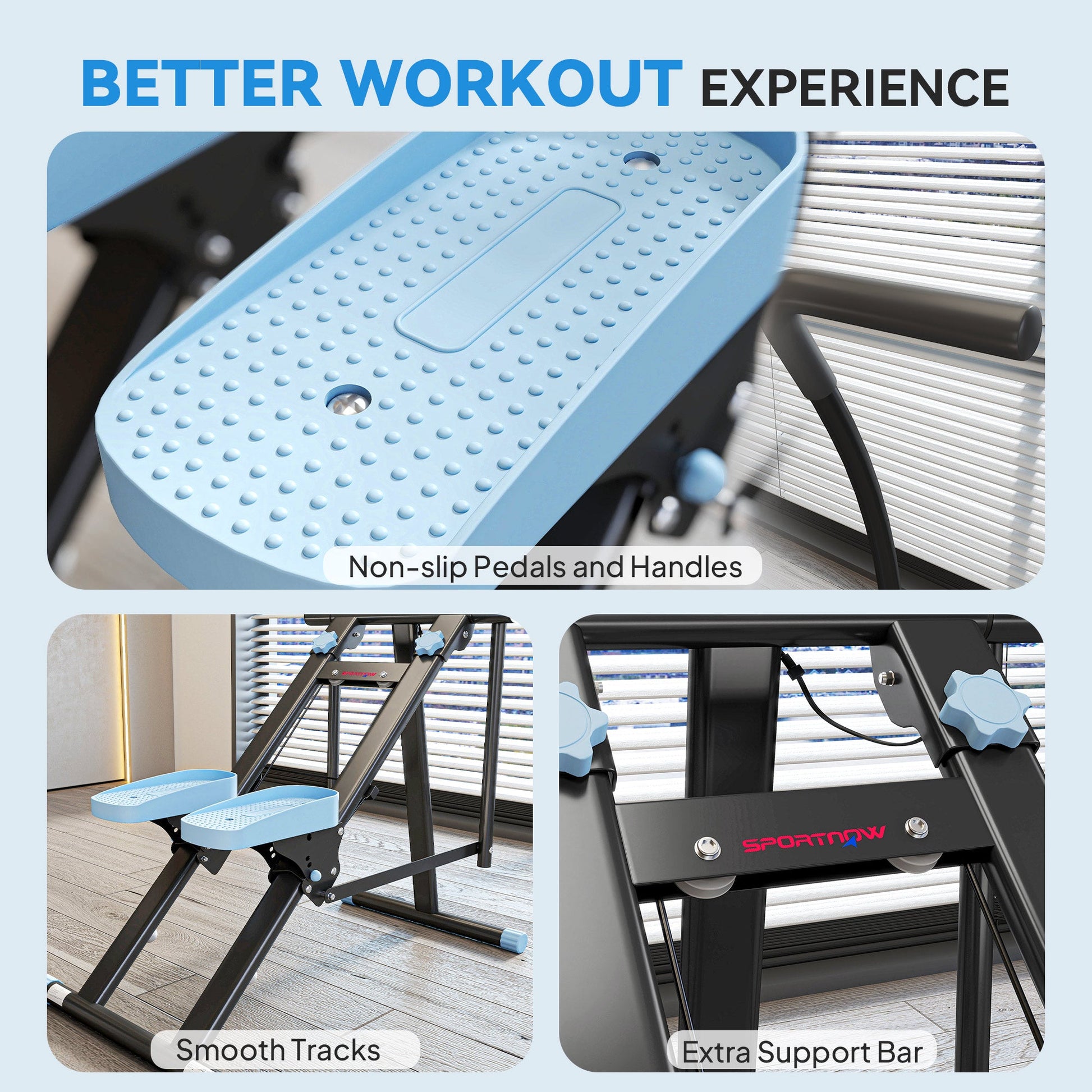 SPORTNOW Stair Stepper for Home Gym Exercise, Vertical Climber Machine with LCD Monitor & Adjustable Pedals for Workout -