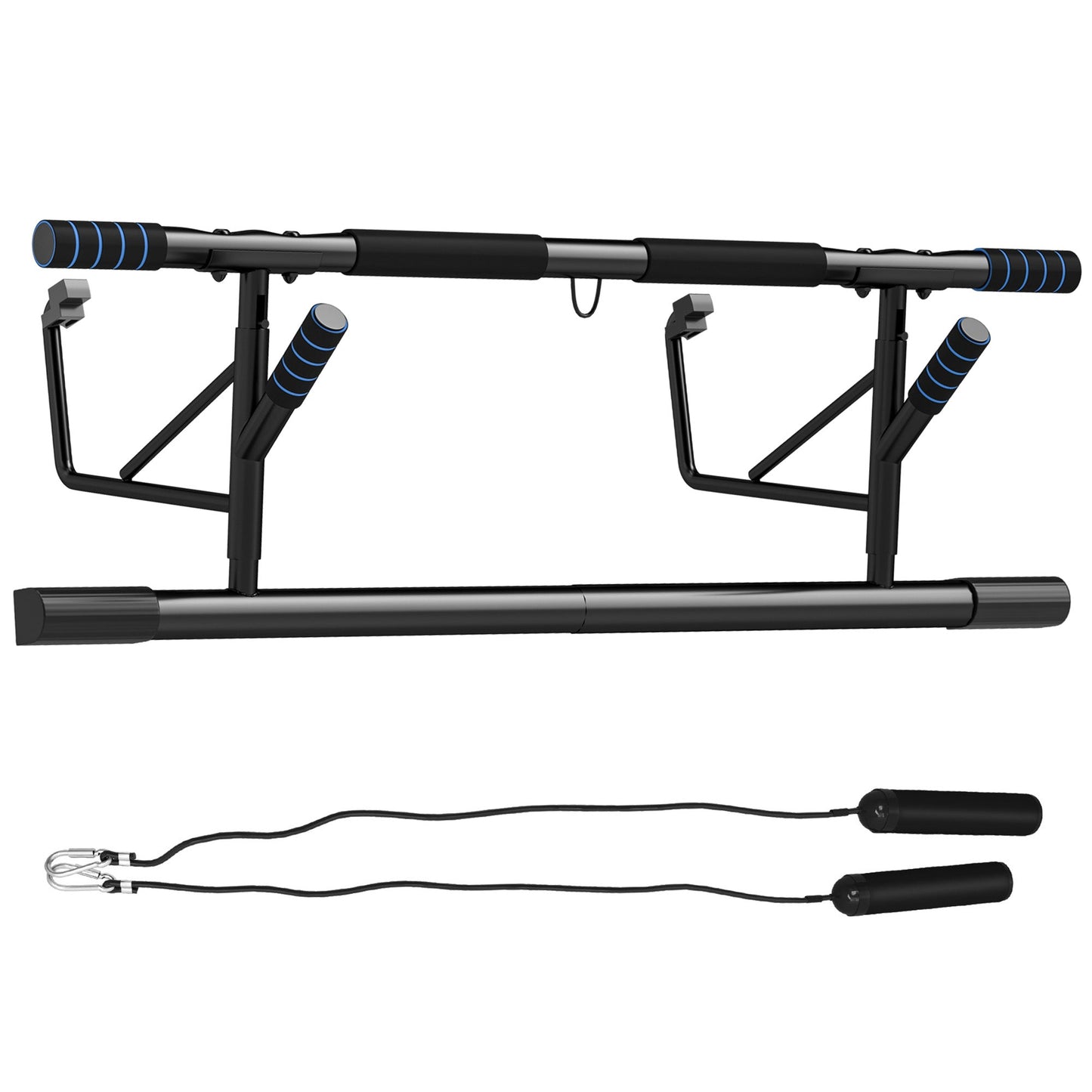 SPORTNOW Pull-Up Bar Doorway Push Up Stand w/ Resistance Bands for Home Gym - Roesports