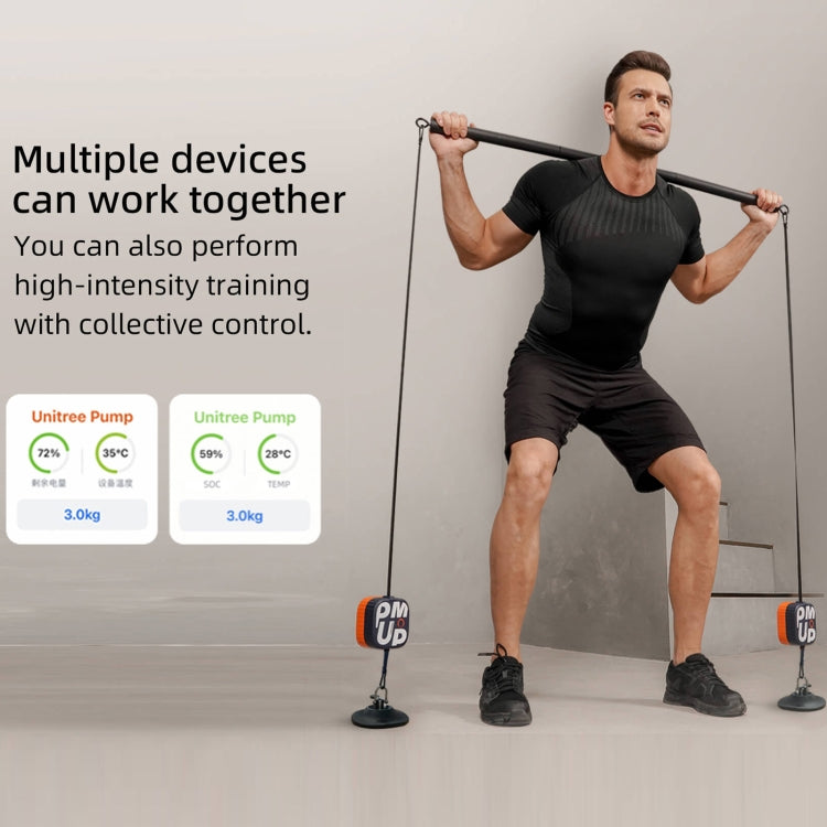 Unitree Pump Portable Home Gym Pump 4.4-44lbs Adjustable Resistance Cable Machine, Pump(Blue Orange) - Roesports