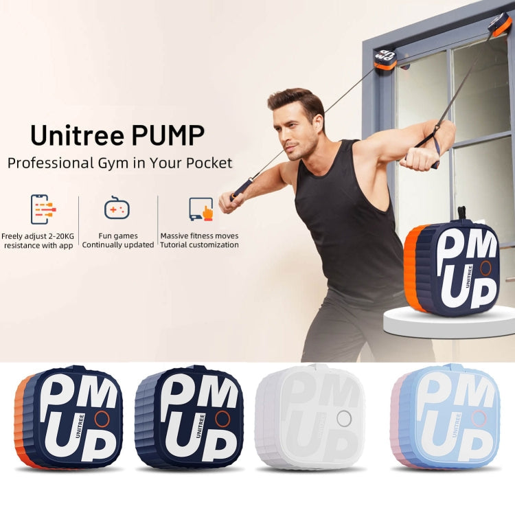 Unitree Pump Portable Home Gym Pump 4.4-44lbs Adjustable Resistance Cable Machine, Pump(Blue Orange) - Roesports