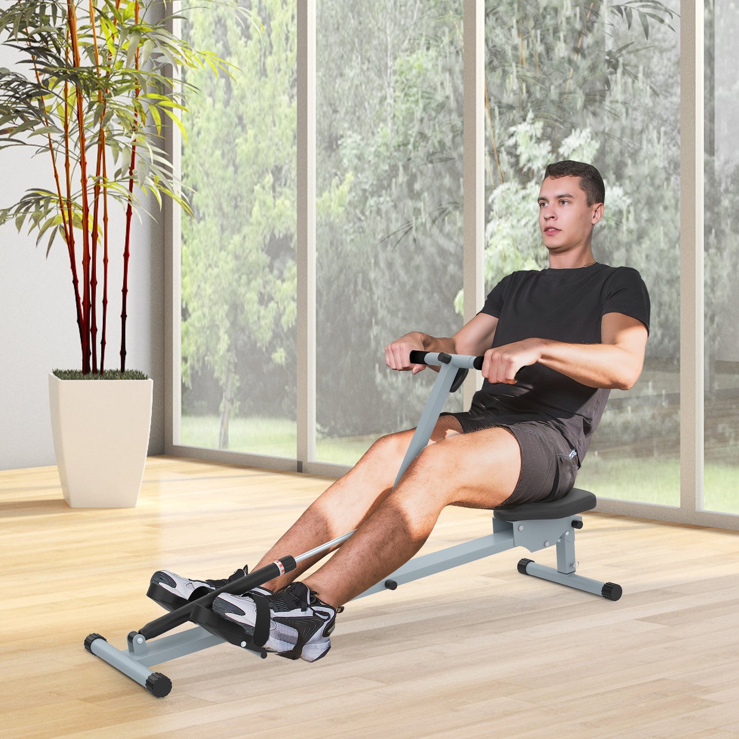 HOMCOM Rowing Machine Cardio Rower Workout Fitness Body Tonner Home Gym Training -